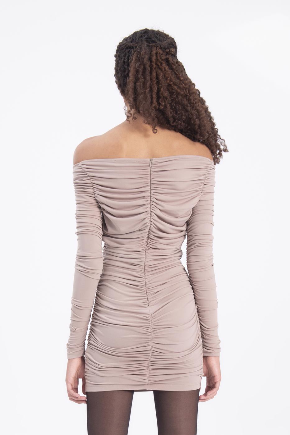 BSL Women Carmen collar drapped mini dress - Clichy