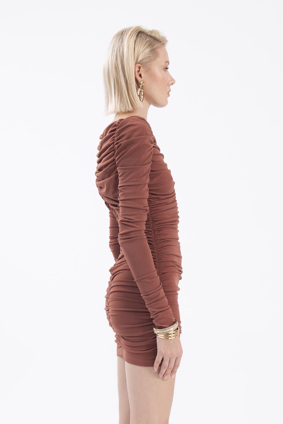 BSL Women Carmen collar drapped mini dress - Dundalk