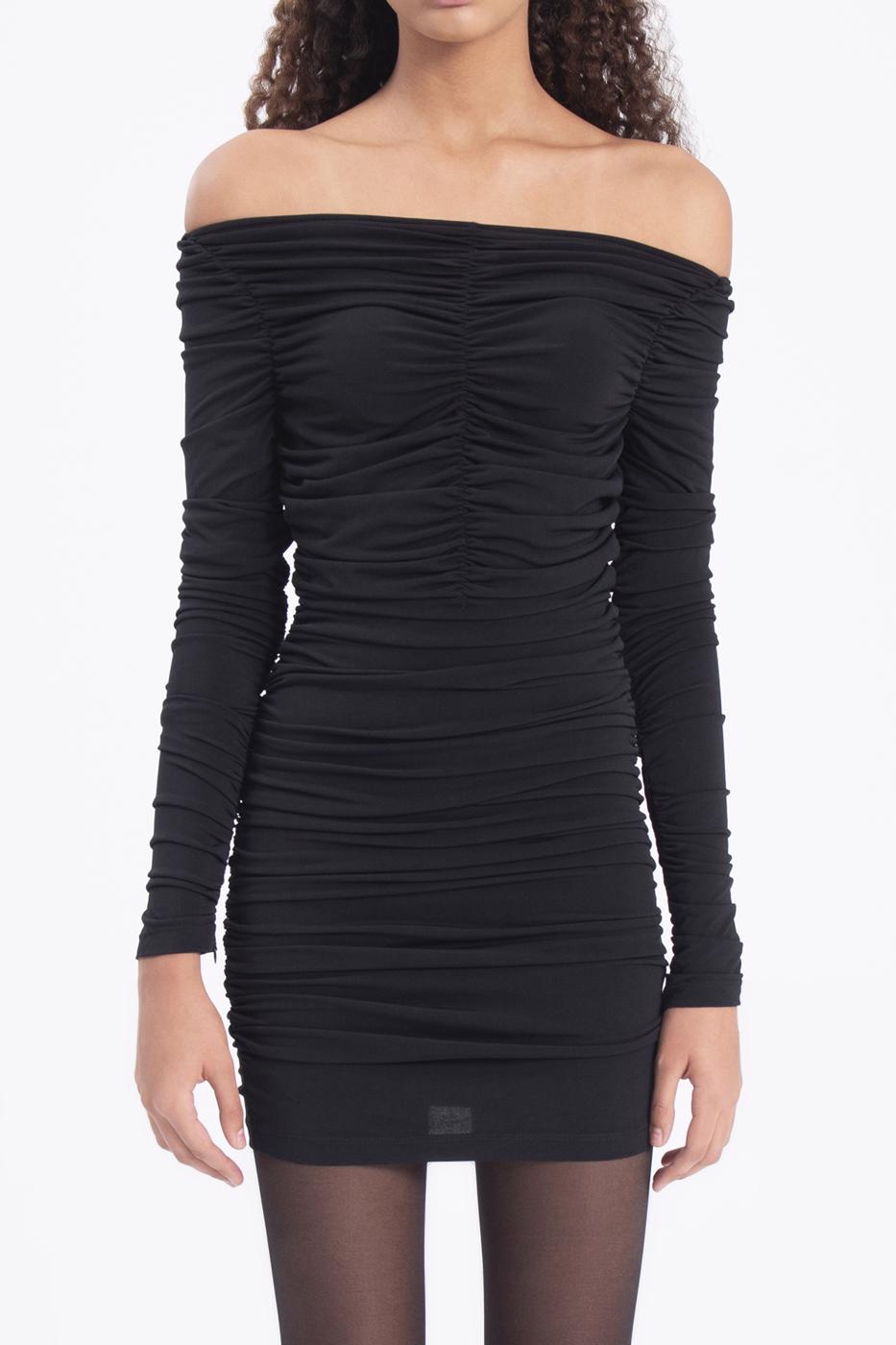 BSL Women Carmen collar drapped mini dress - Irapuato