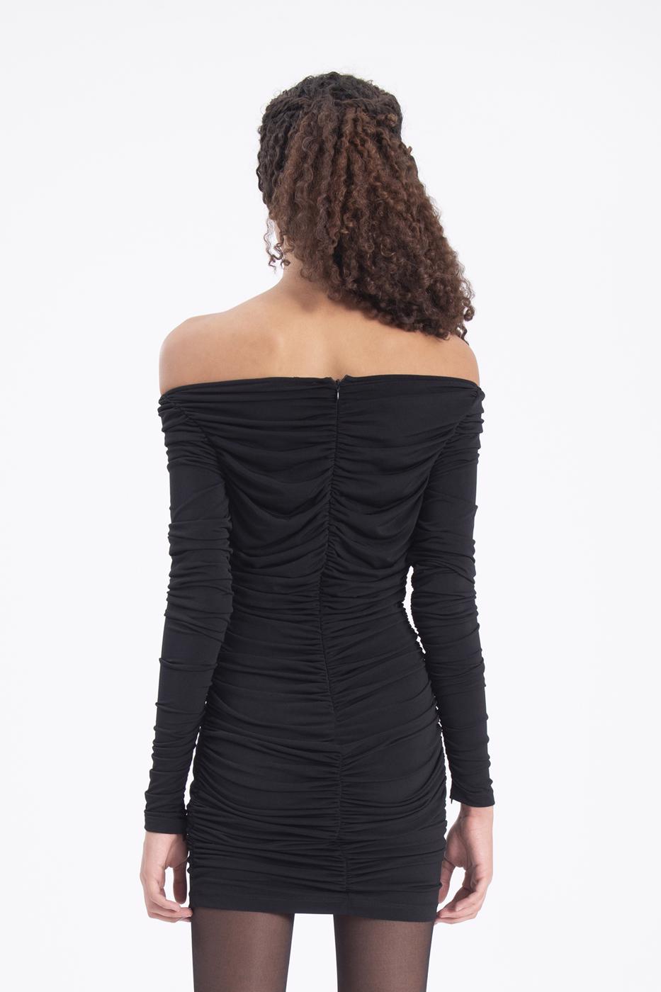 BSL Women Carmen collar drapped mini dress - Irapuato