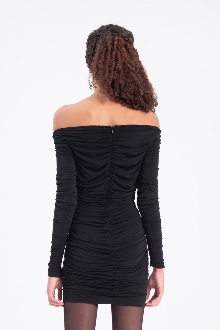BSL Women Carmen collar drapped mini dress - Irapuato
