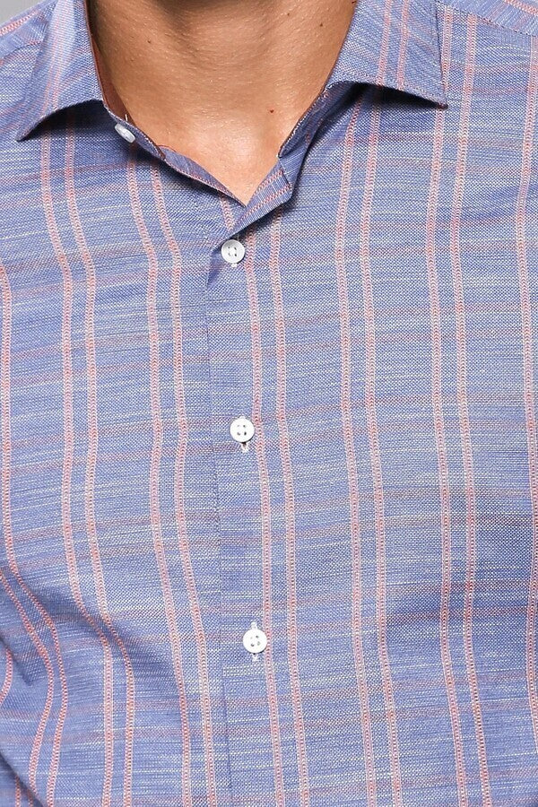 WSS Casual Plaid Blue Shirt  - Walsall
