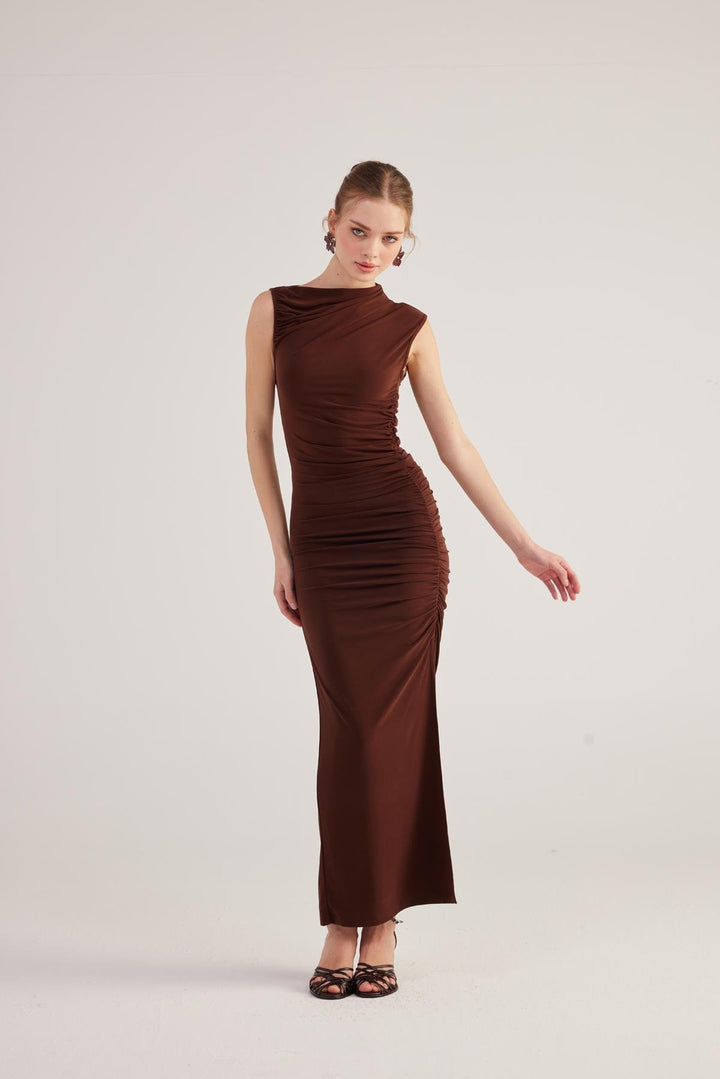 HLLY Women Lily Dress Brown - Reims