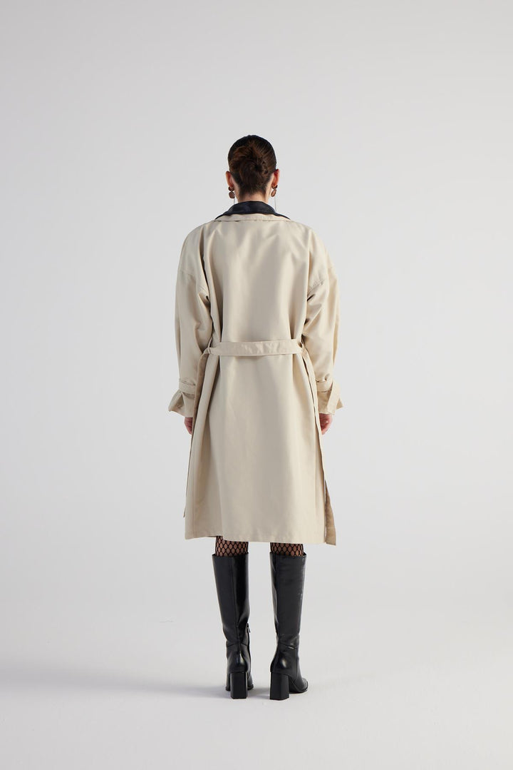 HLLY Women Cloak Trenchcoat Beige - Oak Park