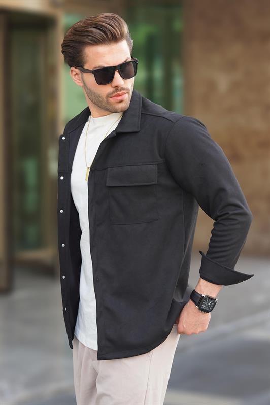 MDX Black Pocket Detailed Shirt Jacket 6748 - Ciudad del Carmen