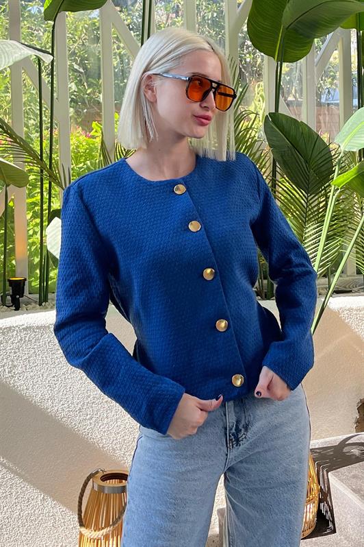 سترة نسائية من MDX Saks بحزام وملمس MG2209 - كليشي