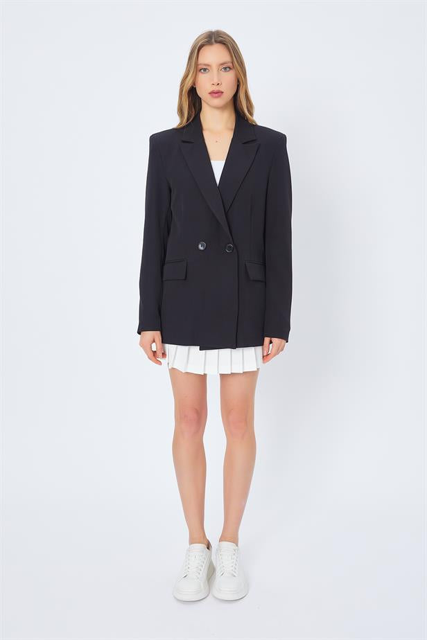 RYN Oversize Blazer Jacket - BLACK - McAllen