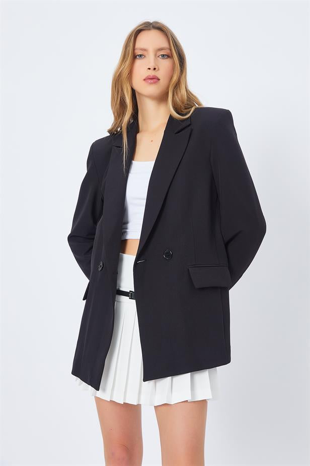 RYN Oversize Blazer Jacket - BLACK - McAllen
