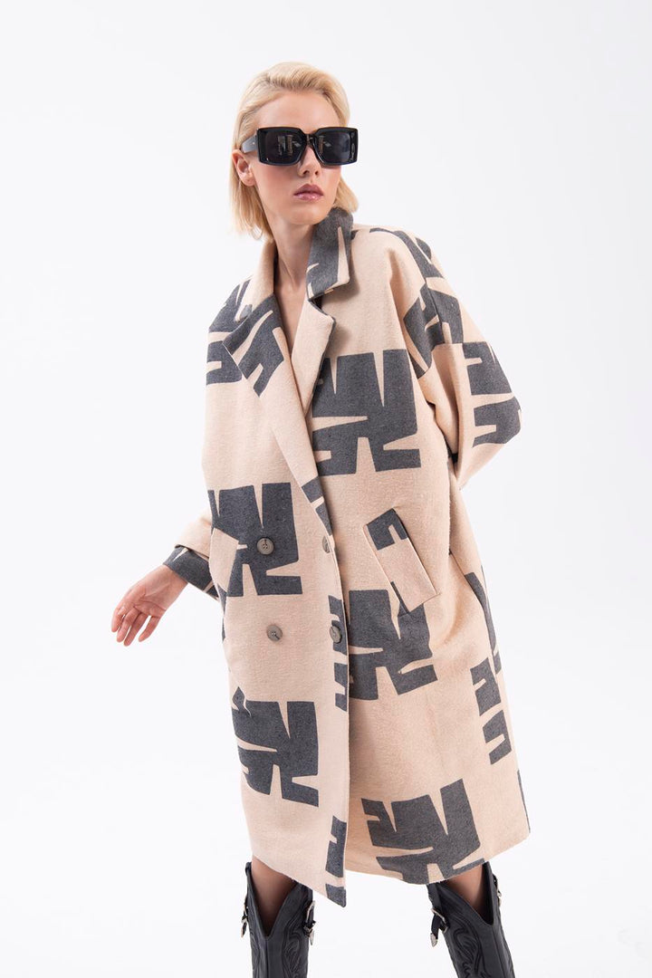 BSL Women Jacket collar patterned coat - Warner Robins