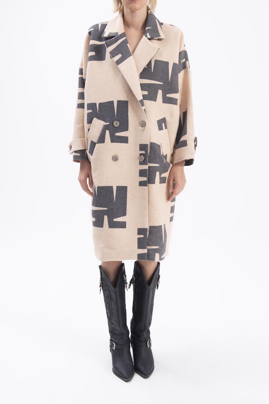 BSL Women Jacket collar patterned coat - Warner Robins