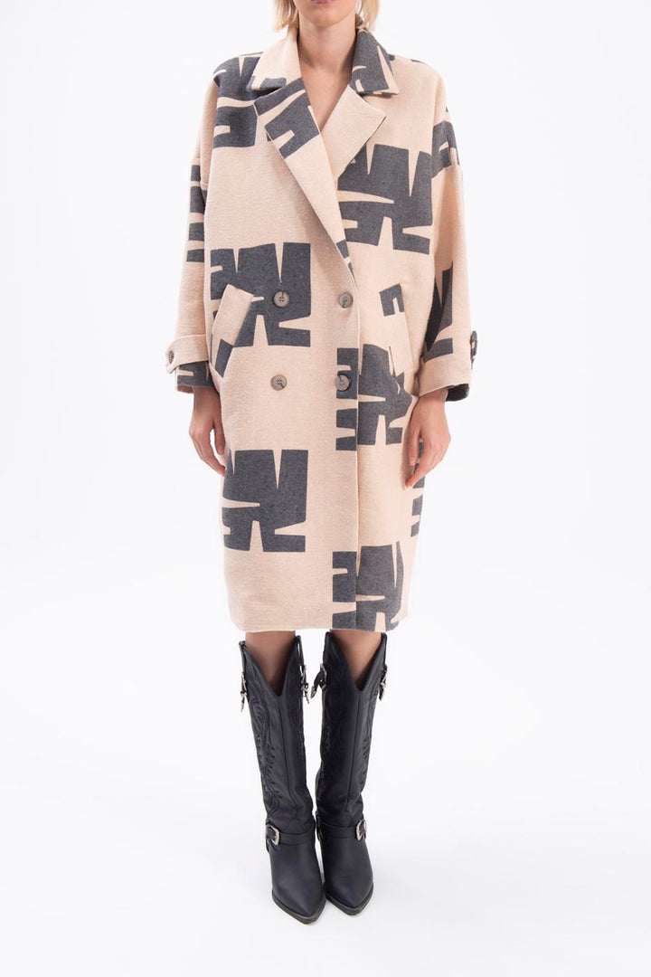 BSL Women Jacket collar patterned coat - Warner Robins