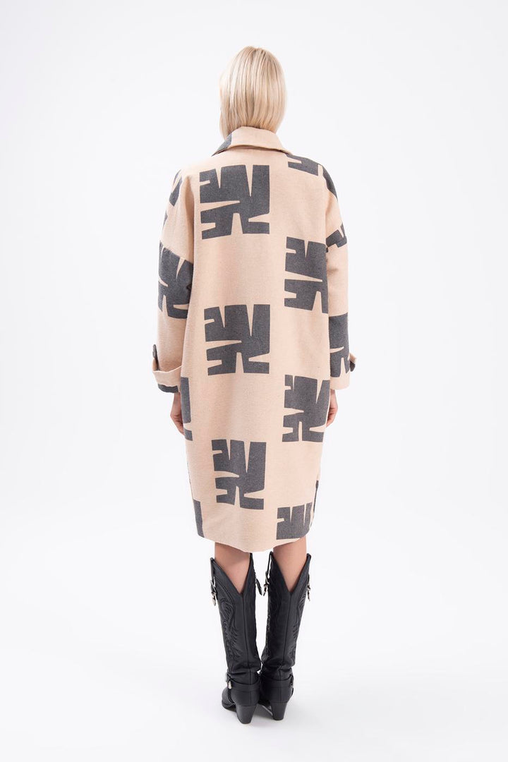 BSL Women Jacket collar patterned coat - Warner Robins