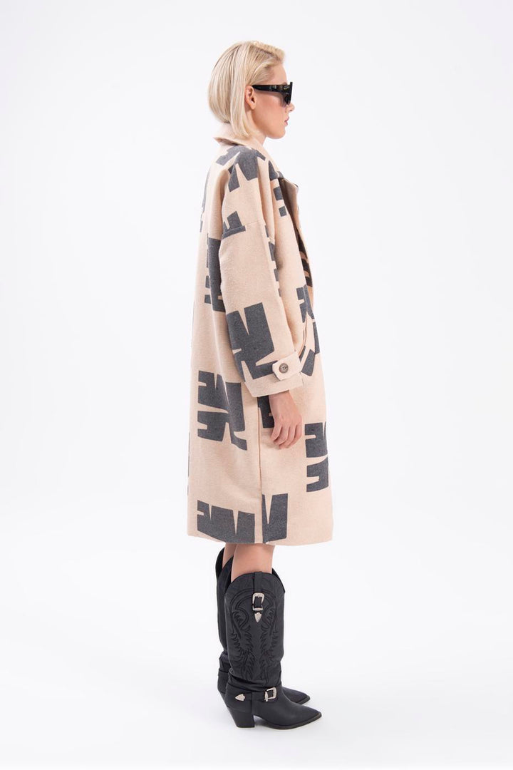 BSL Women Jacket collar patterned coat - Warner Robins