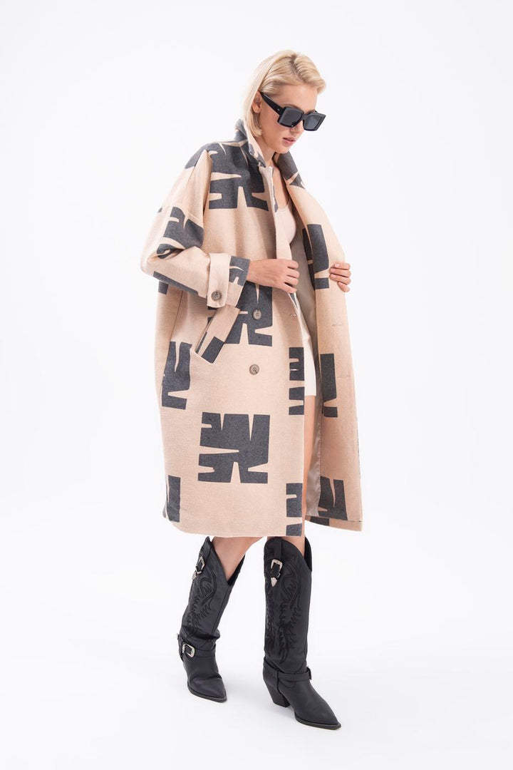 BSL Women Jacket collar patterned coat - Warner Robins