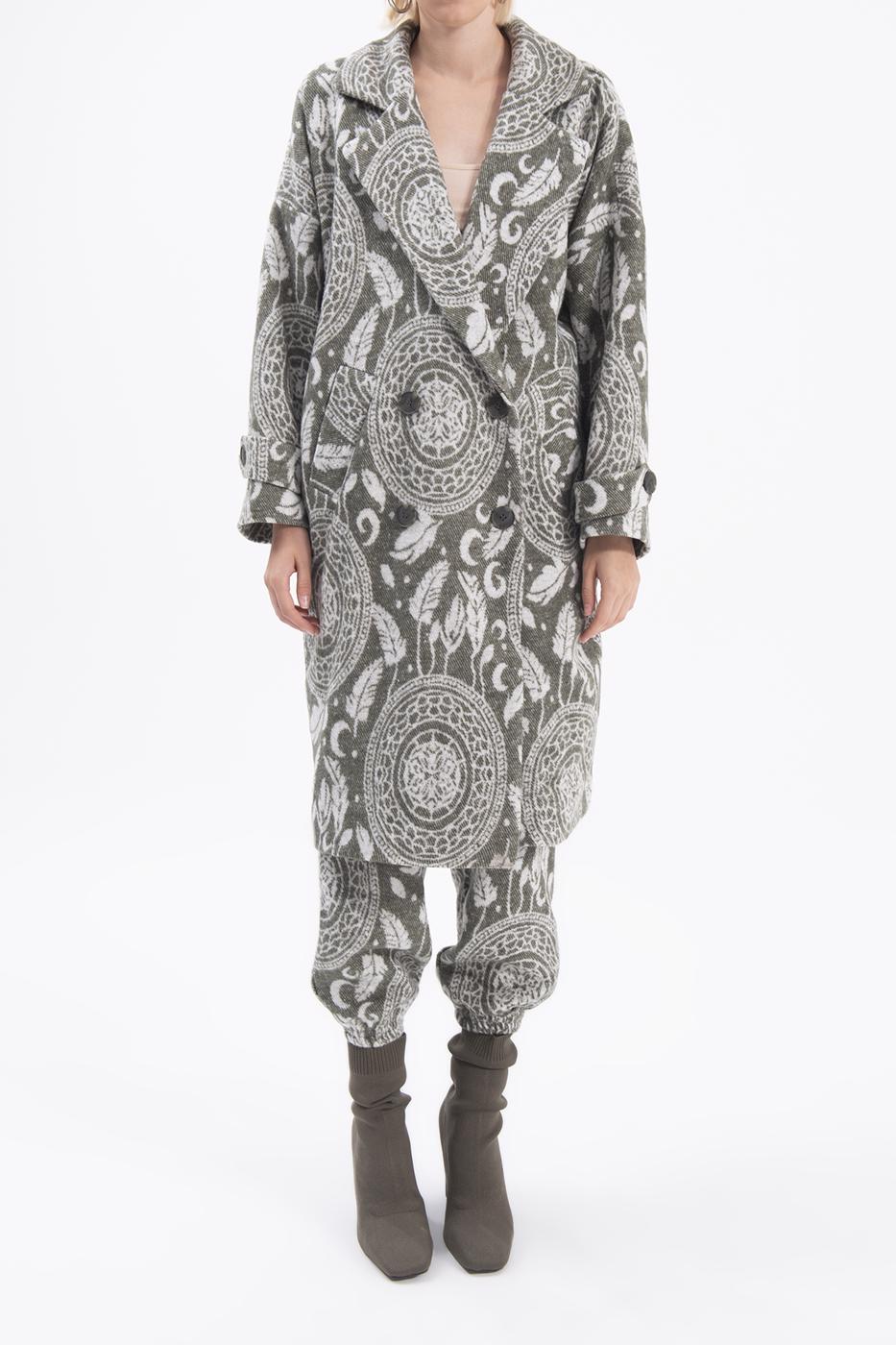 BSL Women Jacket collar patterned coat - Terneuzen