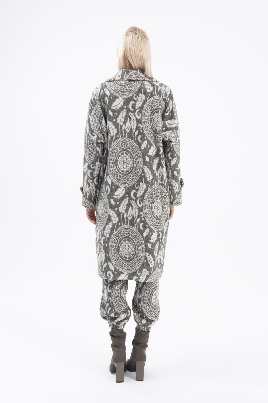 BSL Women Jacket collar patterned coat - Terneuzen