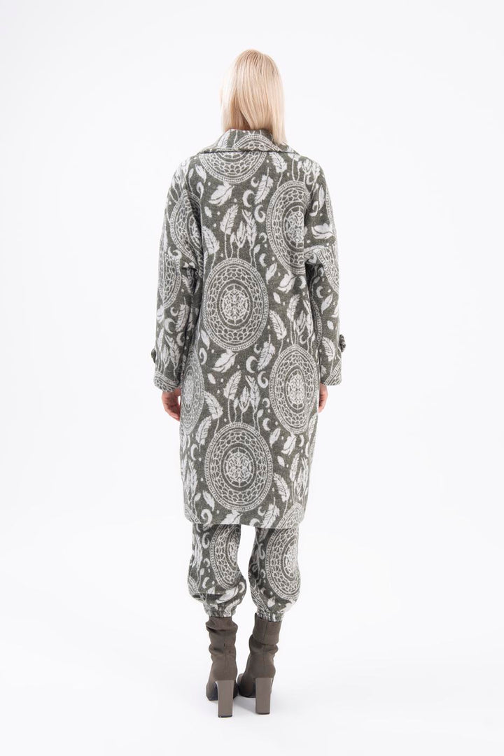 BSL Women Jacket collar patterned coat - Terneuzen