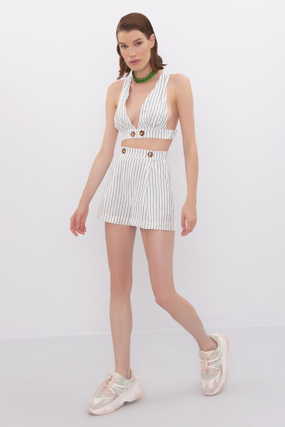 BSL Women Linen Short with Pocket - Corigliano Calabro