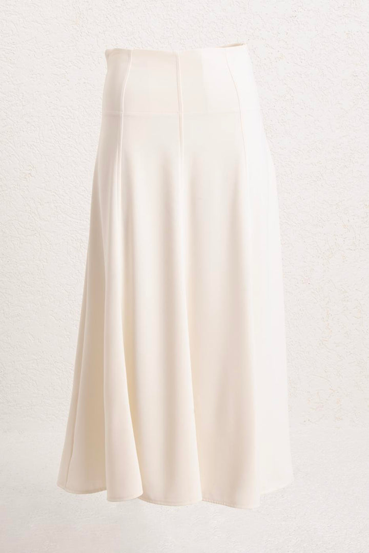 BSL Women Midi Flared Skirt with Pocket Detail - Gouda