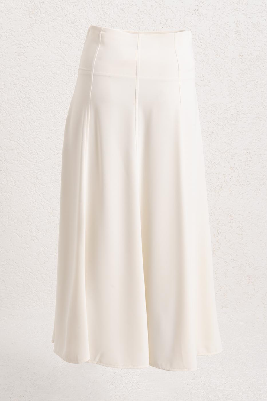 BSL Women Midi Flared Skirt with Pocket Detail - Gouda