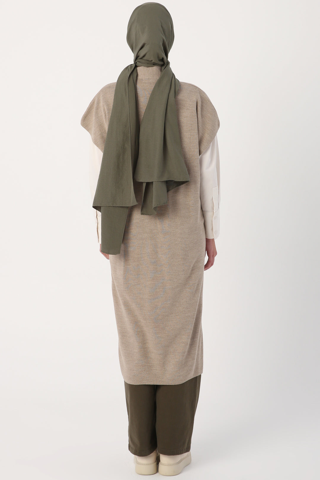 TLD Women Allday Stone Melange Pocketed Long Knit Vest - Grand Prairie