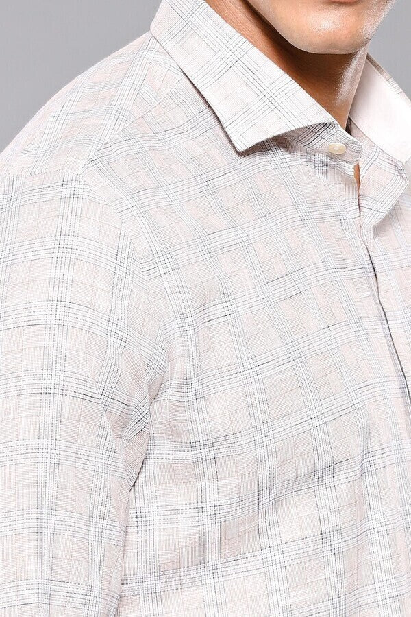 WSS Checked Beige Shirt  - Town Country