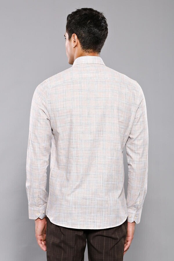 WSS Checked Beige Shirt  - Town Country