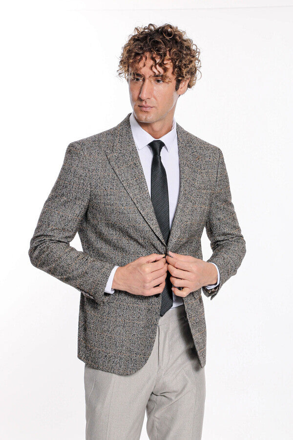 WSS Checked Black Men Blazer  - Tallinn