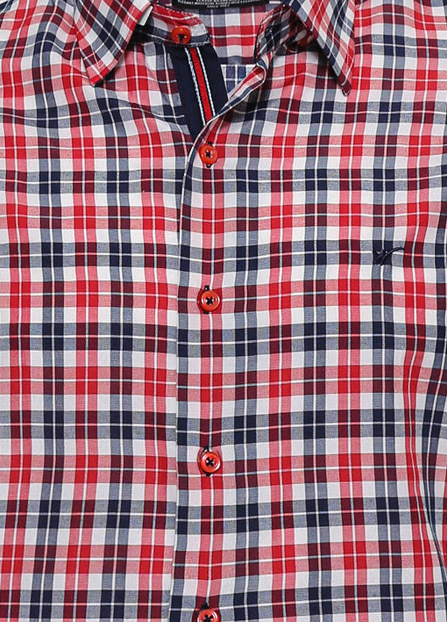 WSS Checked Short Sleeves Navy Blue Men Shirt  - Virginia Beach