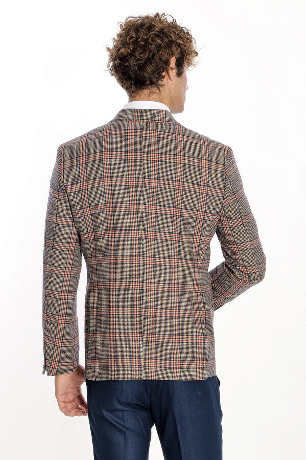 WSS Checked Navy Blue Men Blazer  - Córdoba