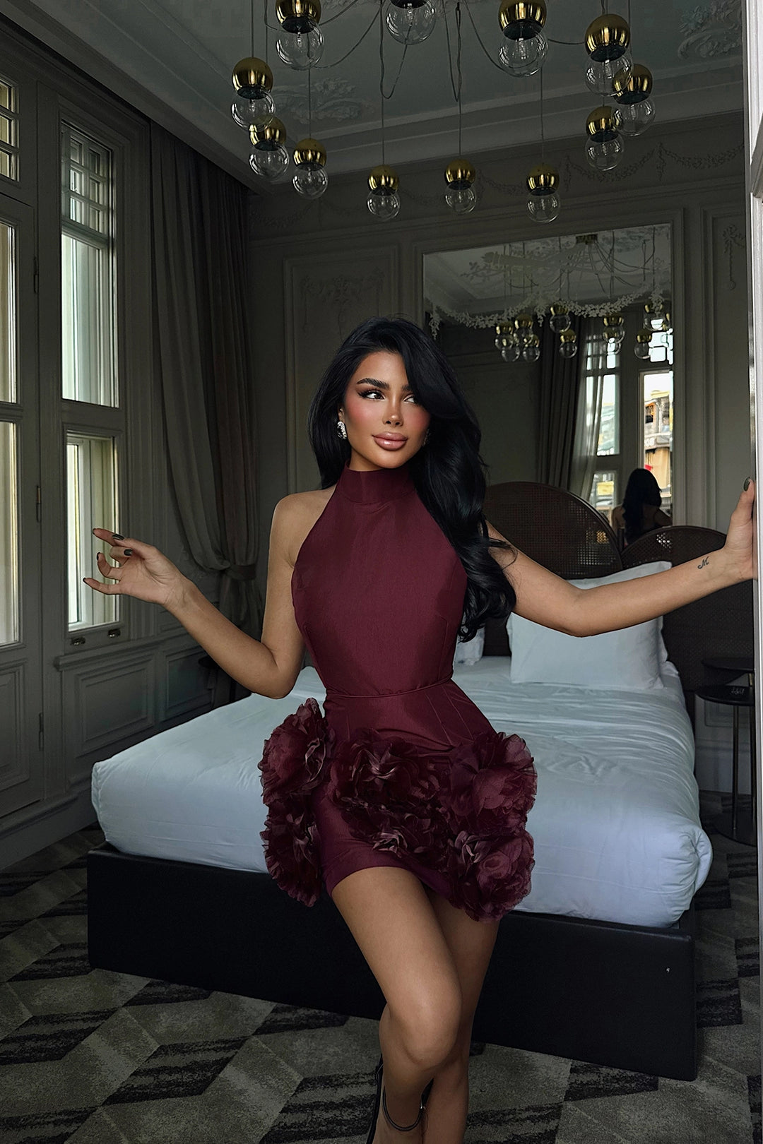 EYY Women Cherry Freyya Mini Dress with Rose Hem - Schwerin