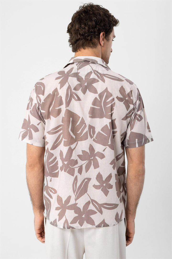 ANT Floral Patterned Top Collar Men's Shirt - Zimapan