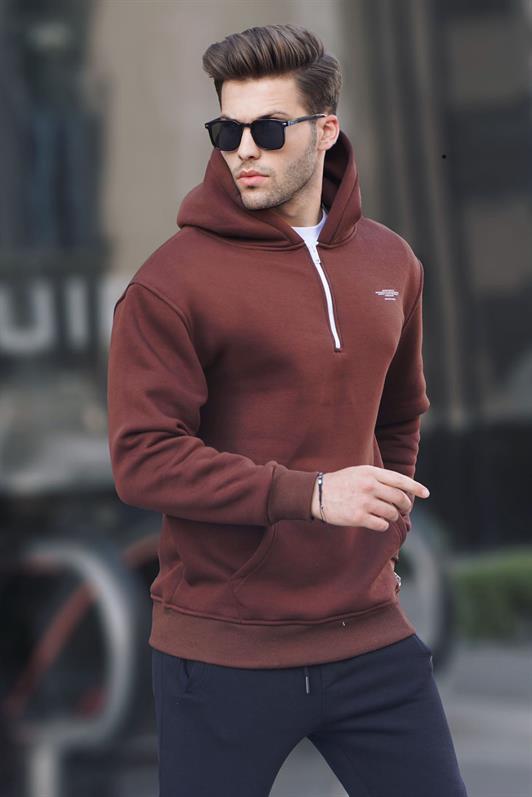 MDX Dark Brown Zippered Hooded Sweatshirt 6143 - Lipjan