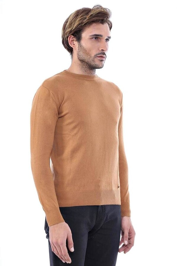 WSS Circle Collar Camel Color Sweater  - Rioverde