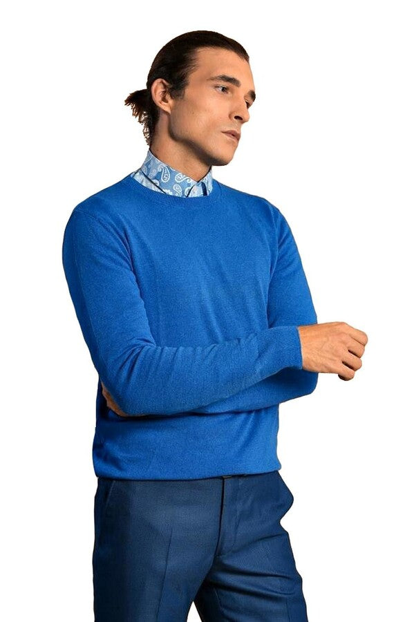 WSS Circle Collar Indigo Color Sweater  - Fulham