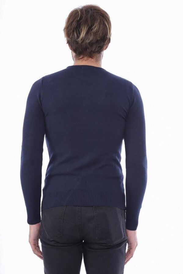 WSS Circle Collar Navy Blue Sweater  - Brest