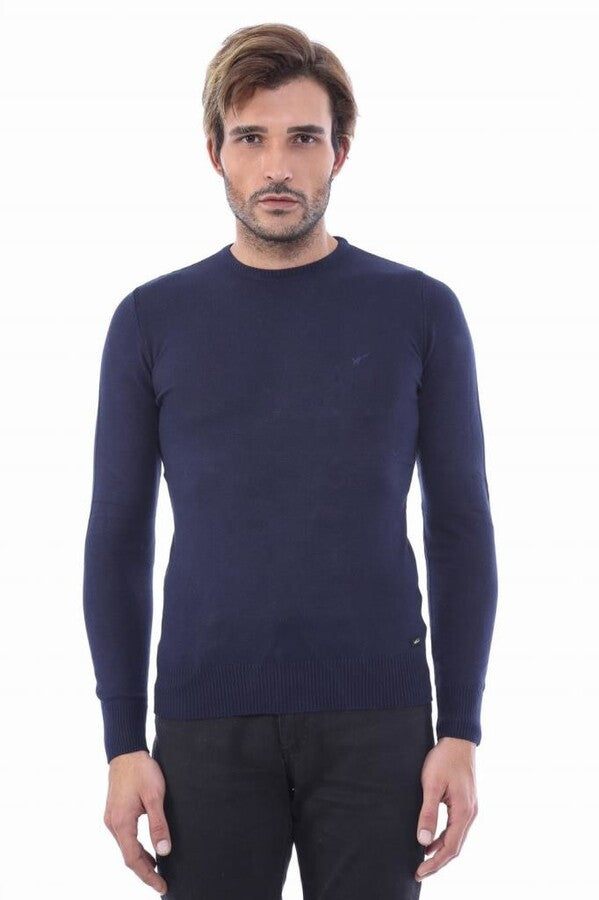 WSS Circle Collar Navy Blue Sweater  - Brest