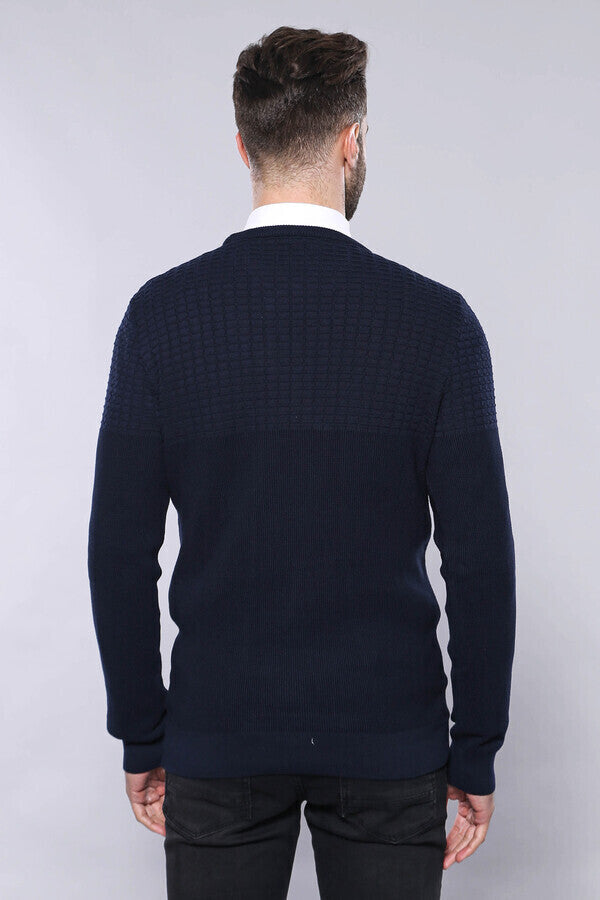 WSS Circle Neck Navy Sweater  - Stockton-on-Tees