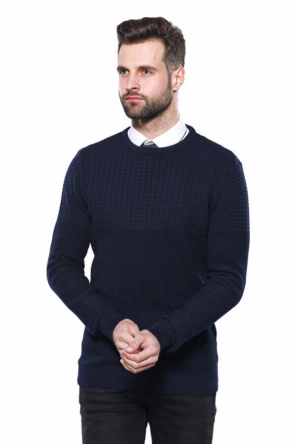 WSS Circle Neck Navy Sweater  - Stockton-on-Tees