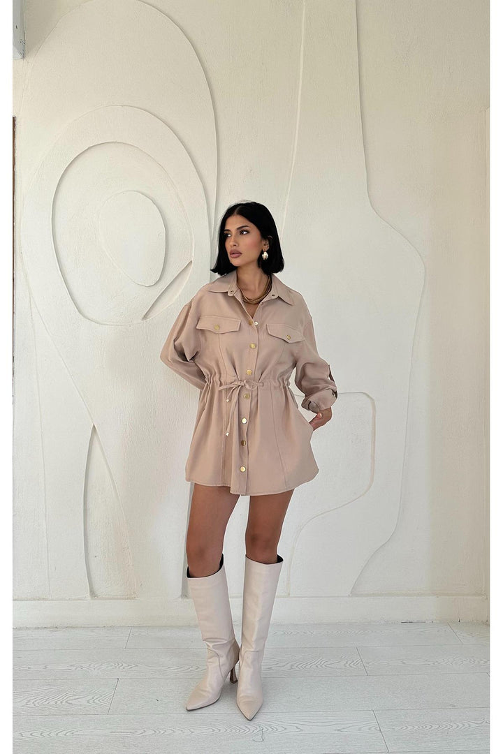 ELS Snap Button Tunnel Shirt - Mink - Stevenage