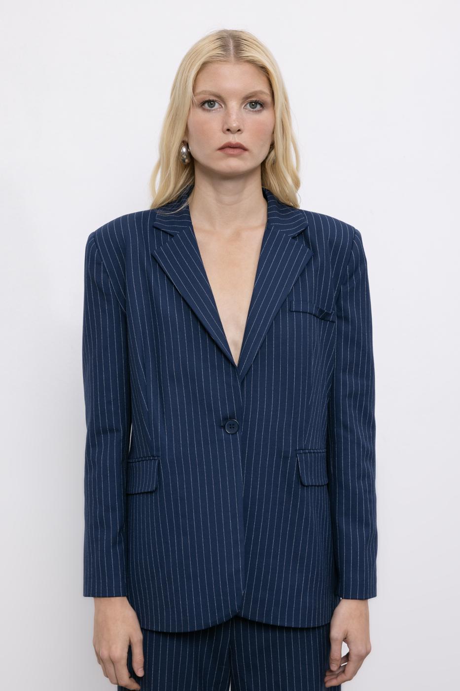 BSL Women Striped Blazer Jacket - Boynton Beach