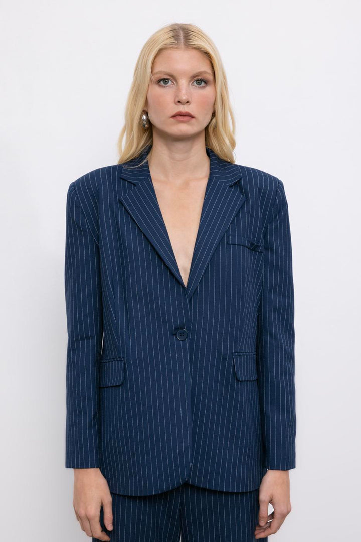 BSL Women Striped Blazer Jacket - Boynton Beach