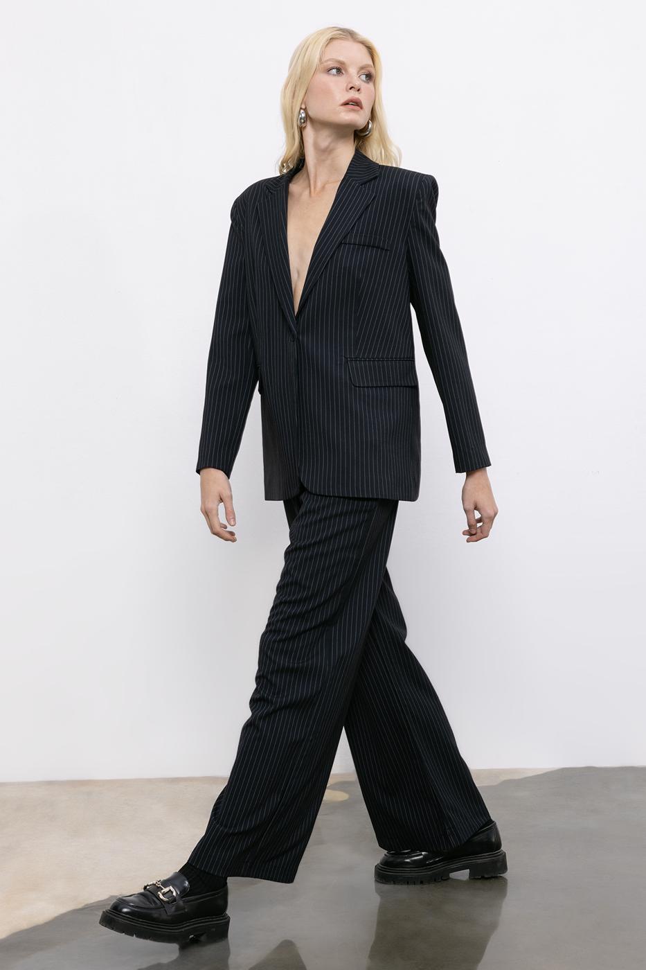 BSL Women Striped Blazer Jacket - Huntsville