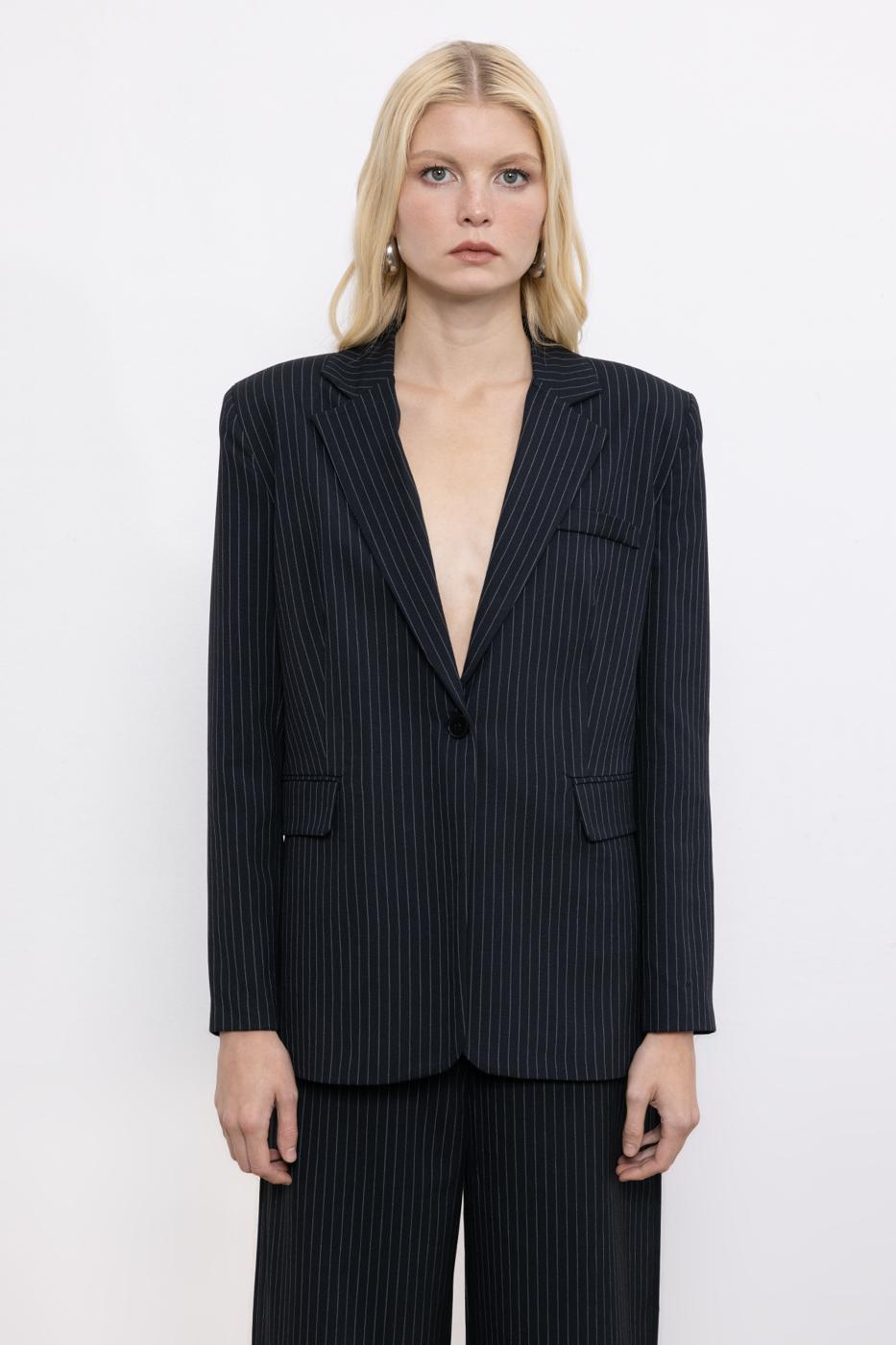 BSL Women Striped Blazer Jacket - Huntsville