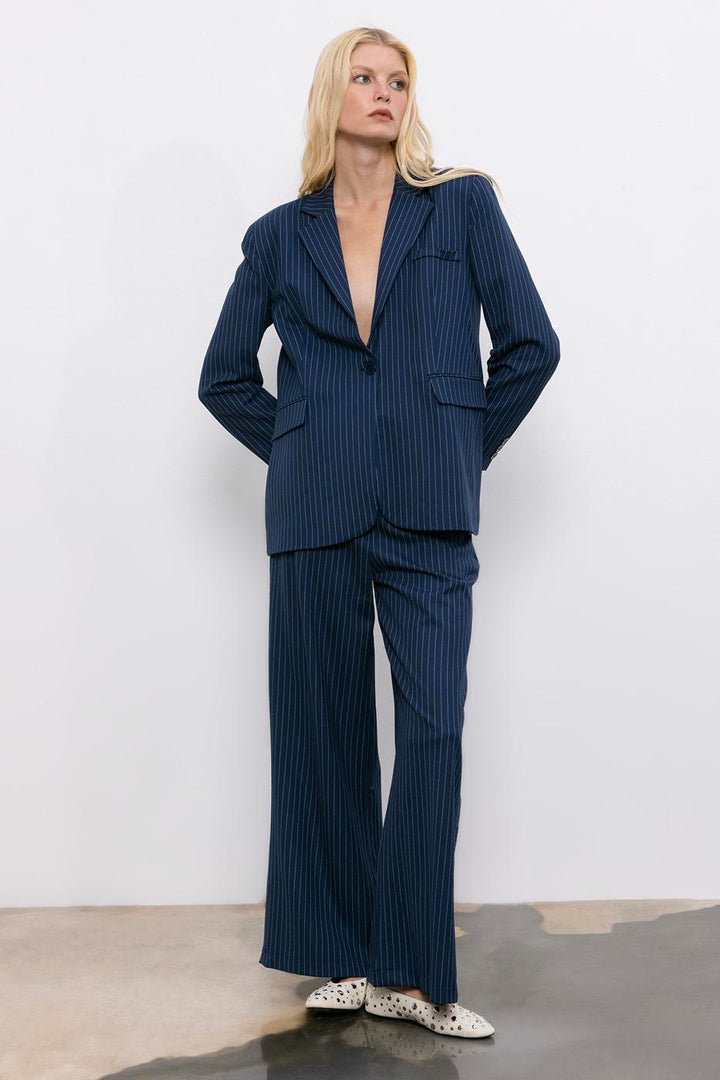 BSL Women Striped Wide Leg Trousers - Dubuque