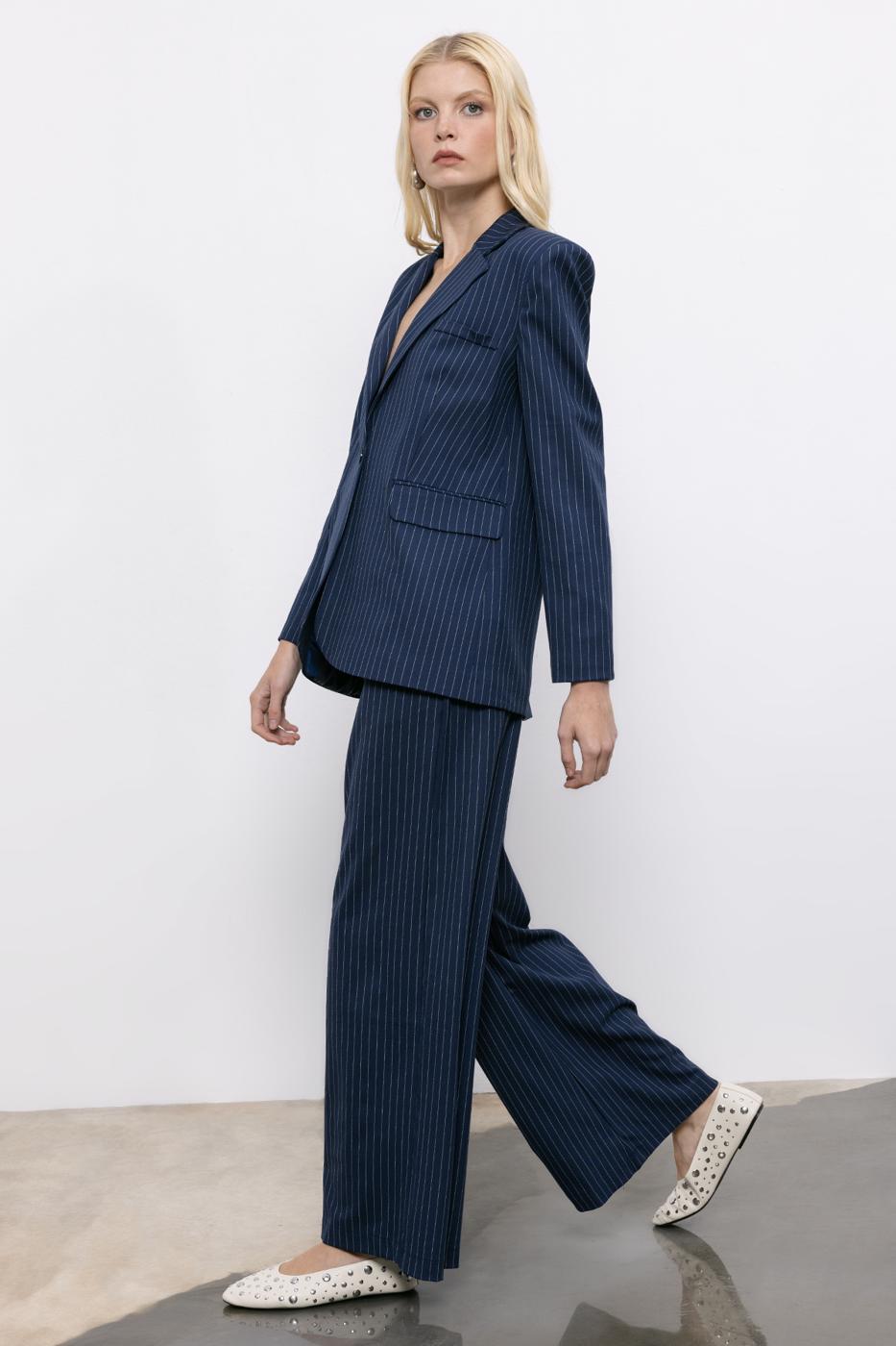 BSL Women Striped Wide Leg Trousers - Dubuque