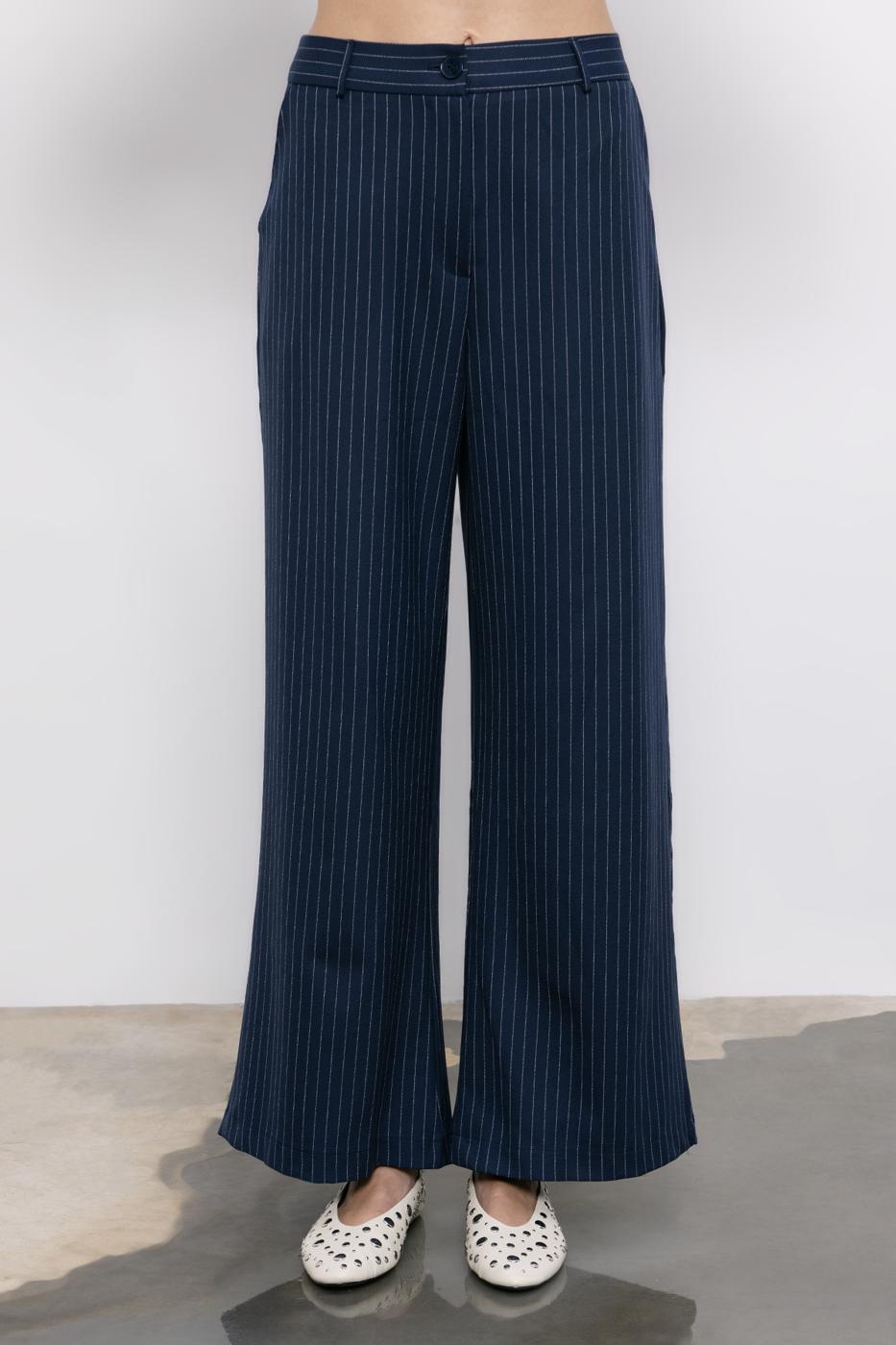 BSL Women Striped Wide Leg Trousers - Dubuque