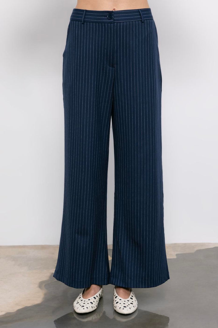 BSL Women Striped Wide Leg Trousers - Dubuque