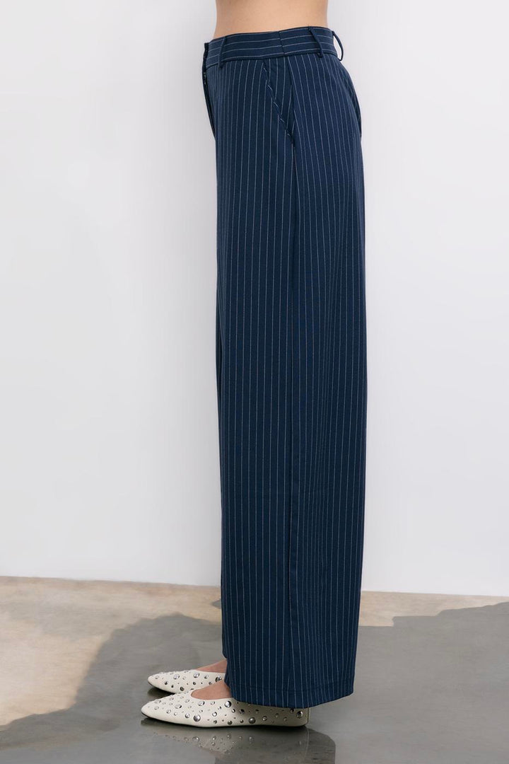 BSL Women Striped Wide Leg Trousers - Dubuque