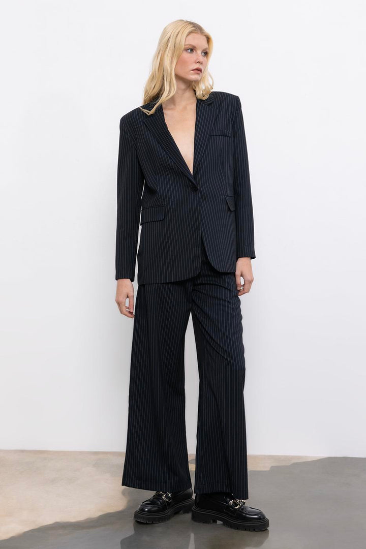 BSL Women Striped Wide Leg Trousers - Fort McMurray